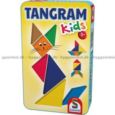 Tangram for børn: I metalæske